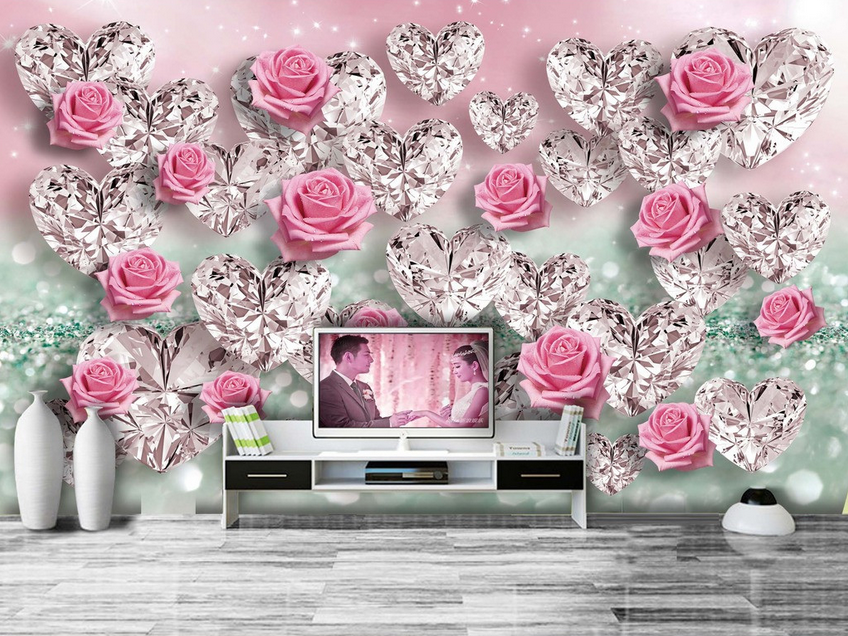 Romantic Heart Shape Wallpaper AJ Wallpaper 