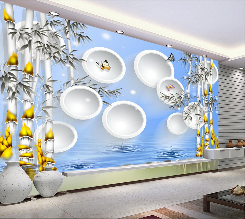 Bamboos And Butterflies Wallpaper AJ Wallpaper 