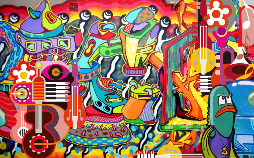 Colorful Musical Instruments Wallpaper AJ Wallpaper 2 