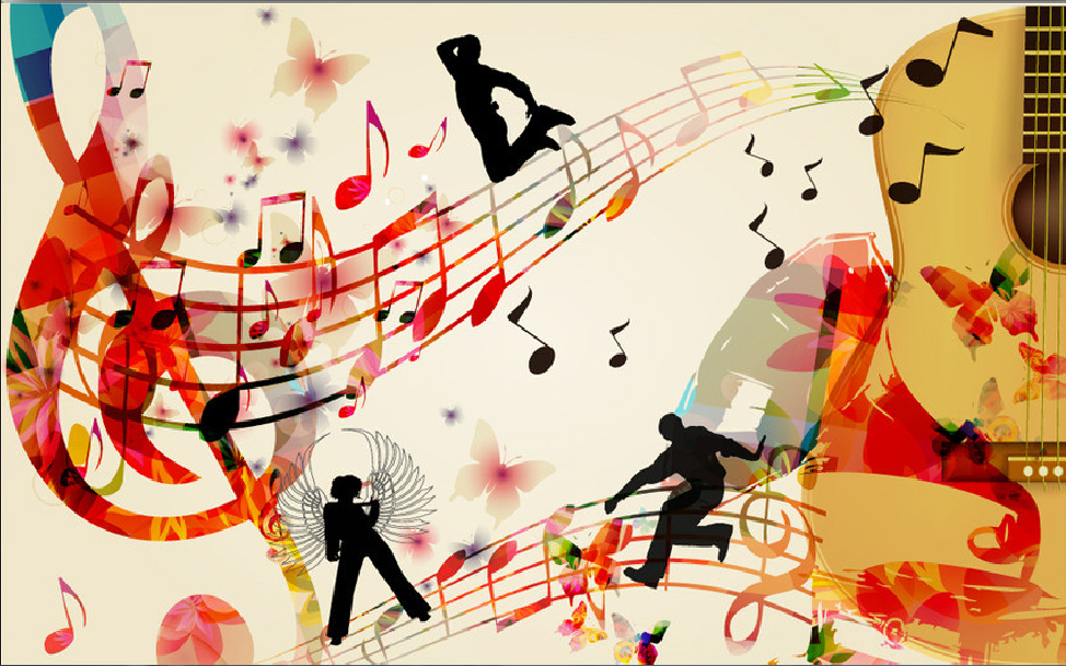 Jumping Musical Notes Wallpaper AJ Wallpaper 