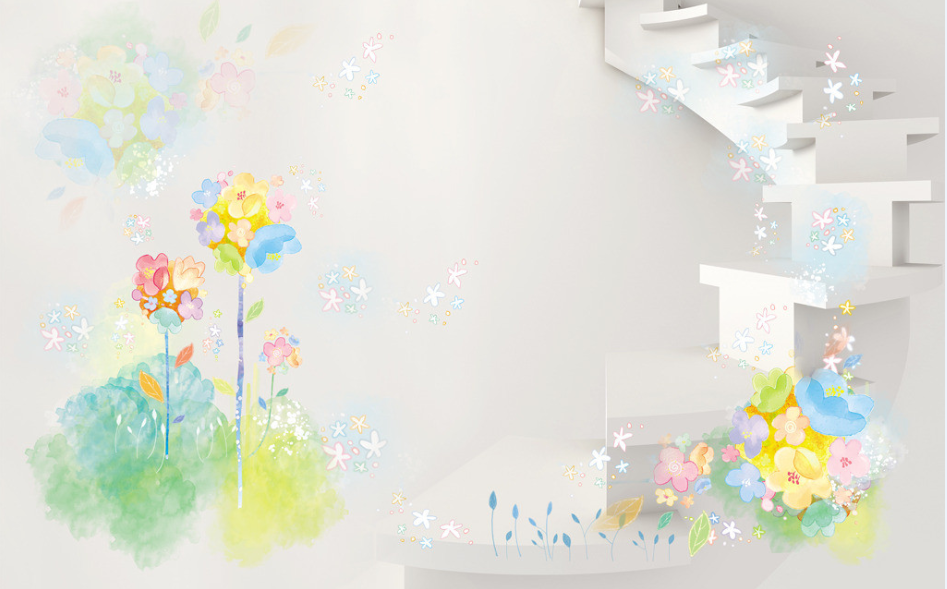 Stairs And Flowers Wallpaper AJ Wallpaper 