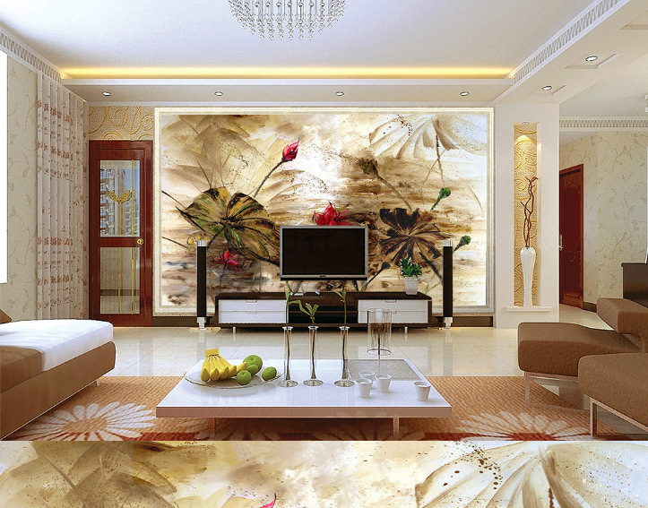 3D Smear Lotus 059 Wallpaper AJ Wallpaper 