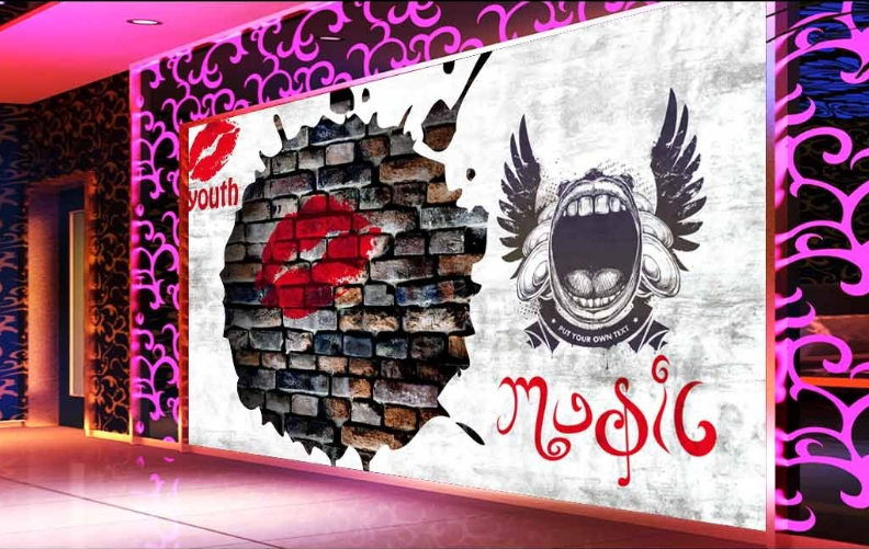 3D Wall Lips 010 Wallpaper AJ Wallpaper 