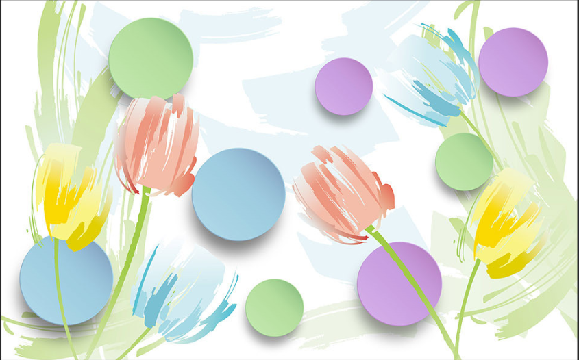 Colorful Flowers Graffiti Wallpaper AJ Wallpaper 