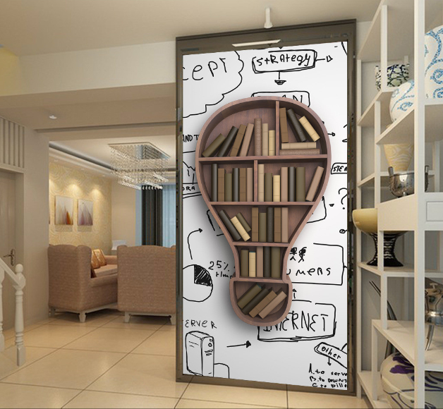 Chic Bookshelf Wallpaper AJ Wallpaper 