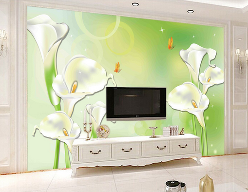 3D Butterfly Lily 459 Wallpaper AJ Wallpaper 
