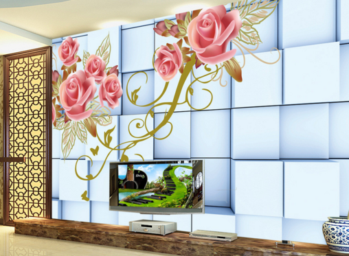 3D Square Flower 299 Wallpaper AJ Wallpaper 