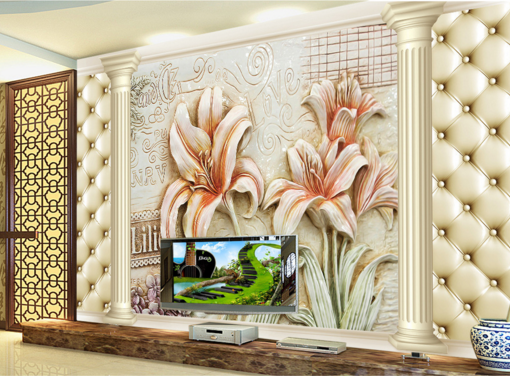 3D Blooming Lily 274 Wallpaper AJ Wallpaper 