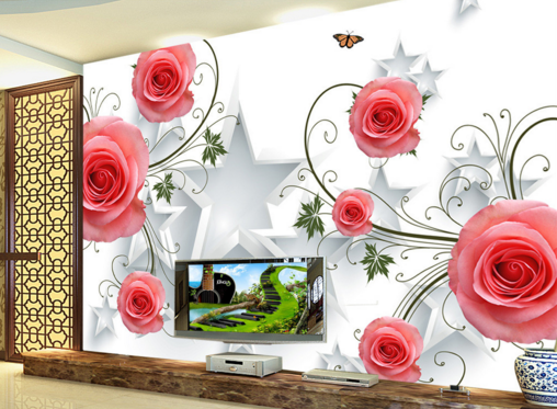 3D Pentagonal Rose 198 Wallpaper AJ Wallpaper 