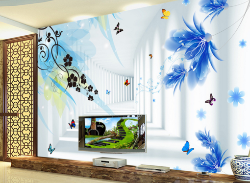 3D Corridor Flower 177 Wallpaper AJ Wallpaper 