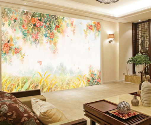 3D Meadow Flowers 083 Wallpaper AJ Wallpaper 