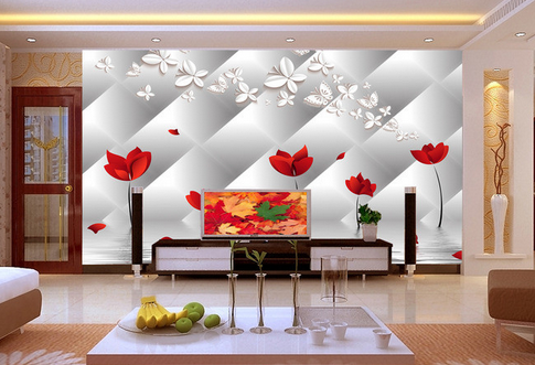 3D Small Red Flower 777 Wallpaper AJ Wallpaper 