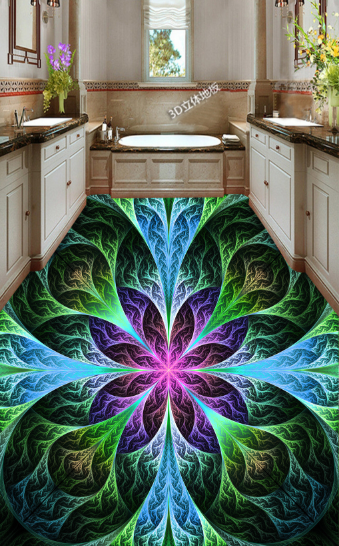 3D Cool Flowers 032 Floor Mural Wallpaper AJ Wallpaper 2 