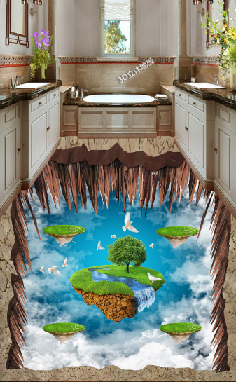 3D Sky Island 022 Floor Mural Wallpaper AJ Wallpaper 2 