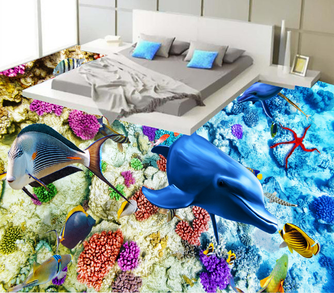 3D Multicolored 006 Floor Mural Wallpaper AJ Wallpaper 2 