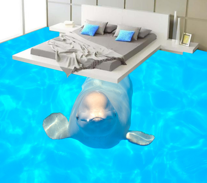 3D Cute Dolphins 188 Floor Mural Wallpaper AJ Wallpaper 2 