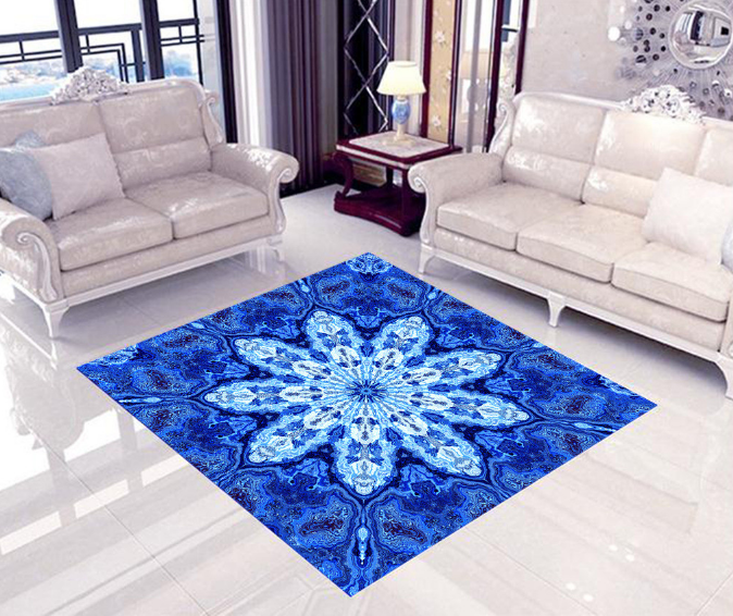 3D Blue Flower 186 Floor Mural Wallpaper AJ Wallpaper 2 