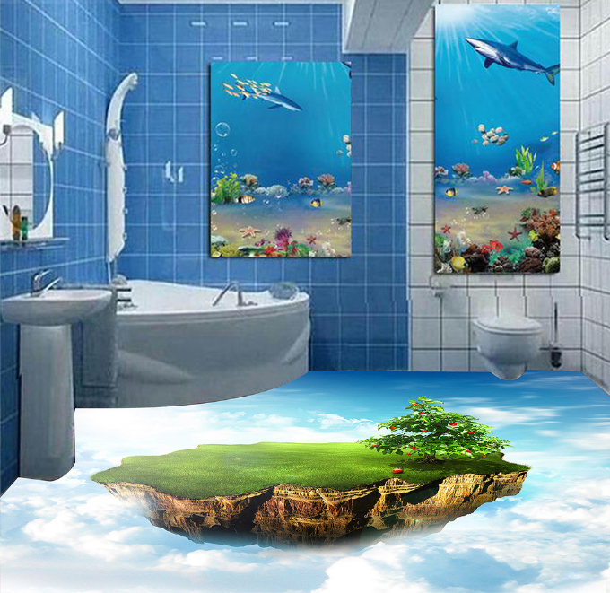 3D Sky Island 119 Floor Mural Wallpaper AJ Wallpaper 2 