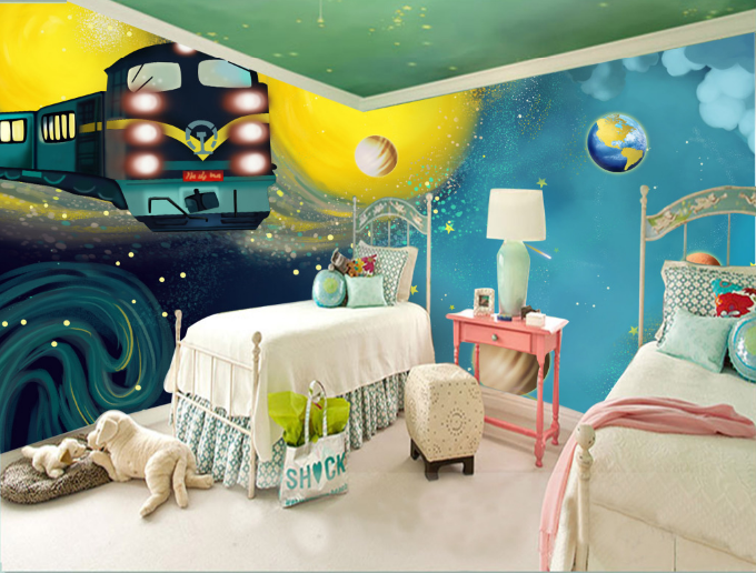 3D Space Running Train Wallpaper AJ Wallpaper 