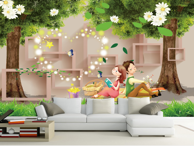 3D Romantic Dating Wallpaper AJ Wallpaper 