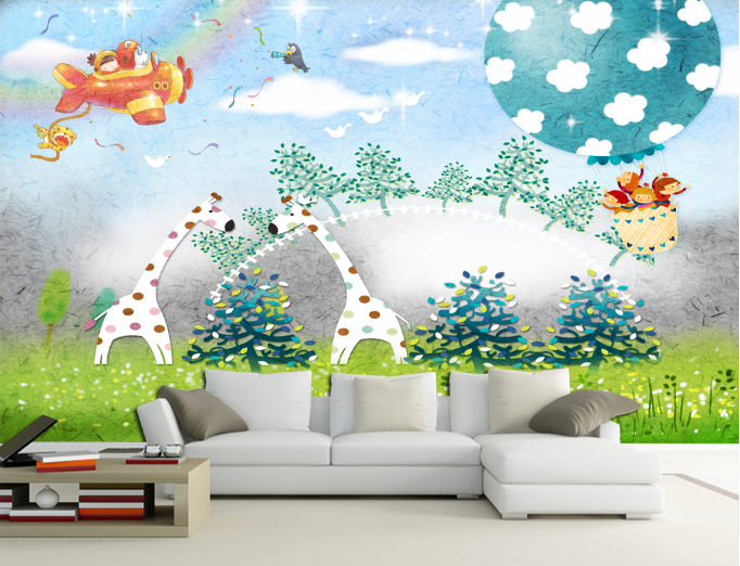 3D Grassland Giraffes Wallpaper AJ Wallpaper 1 