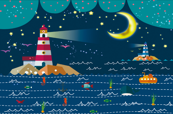 3D Sea Night Scenery Wallpaper AJ Wallpaper 