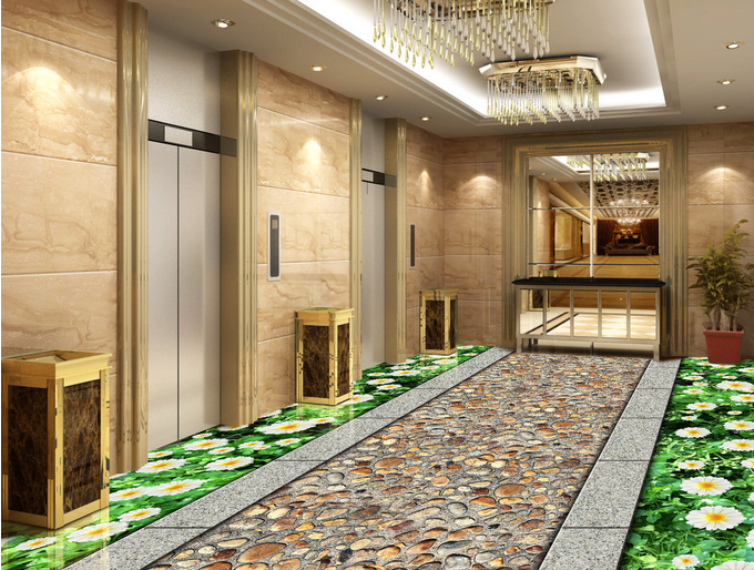 3D Stone Road 130 Floor Mural Wallpaper AJ Wallpaper 2 