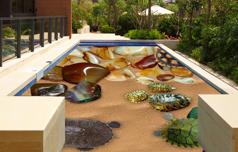 3D Tortoise 103 Floor Mural Wallpaper AJ Wallpaper 2 