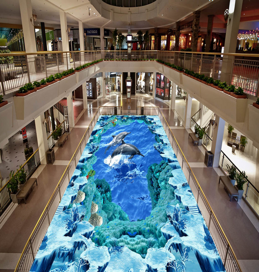 3D Dolphin Jumping 096 Floor Mural Wallpaper AJ Wallpaper 2 