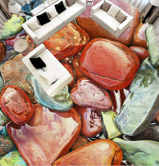 3D Bright Stone 150 Floor Mural Wallpaper AJ Wallpaper 2 