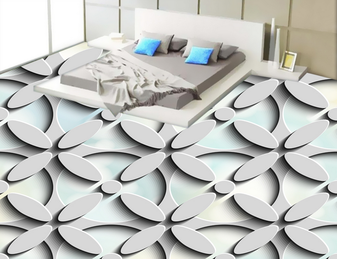 3D Pentagonal Flower 112 Floor Mural Wallpaper AJ Wallpaper 2 