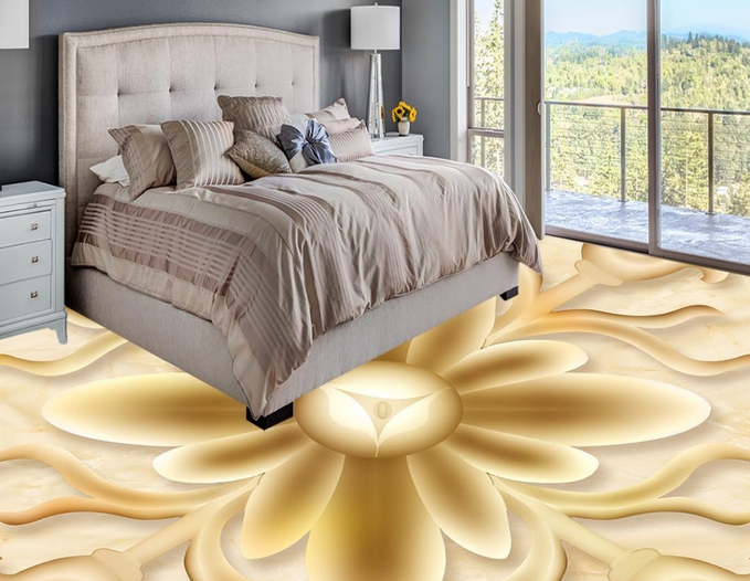 3D Line Flower 102 Floor Mural Wallpaper AJ Wallpaper 2 