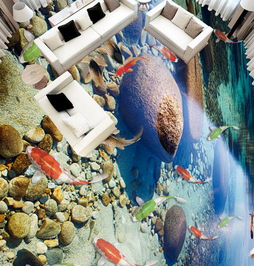3D Fish Swim 052 Floor Mural Wallpaper AJ Wallpaper 2 