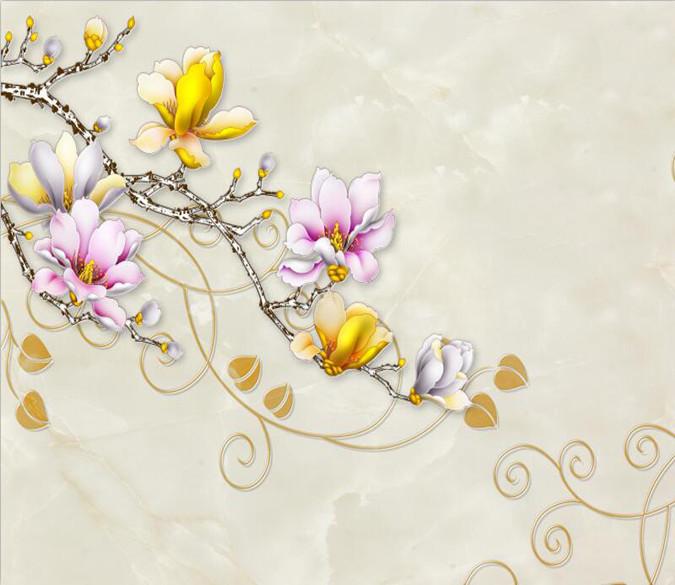 Golden And Purple Flower On Branch 5 Wallpaper AJ Wallpaper 1 