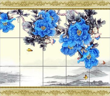 Elegant Blue Peony 556 Wallpaper AJ Wallpaper 1 