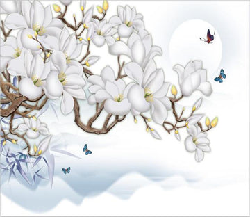 White Flower Blossoming And Swallows 3 Wallpaper AJ Wallpaper 1 