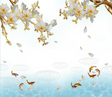 Jumping Fish And Blossoming Flowers 3 Wallpaper AJ Wallpaper 1 