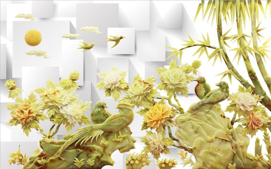 3D Jade Tree Flower Forest Wallpaper AJ Wallpaper 1 