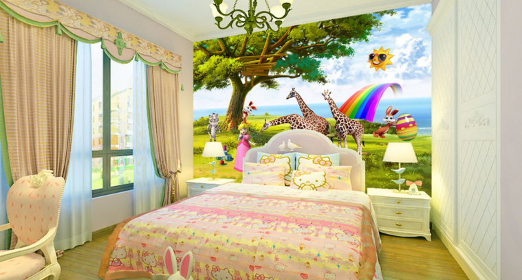 3D Giraffe Rainbow 270 Wallpaper AJ Wallpaper 