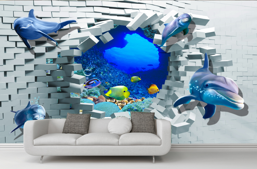 3D Dolphin Fish 133 Wallpaper AJ Wallpaper 