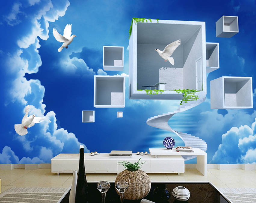 3D Pigeon Sky 070 Wallpaper AJ Wallpaper 