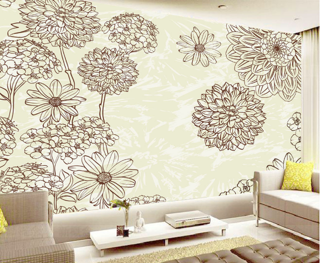 3D Line Flowers 529 Wallpaper AJ Wallpaper 