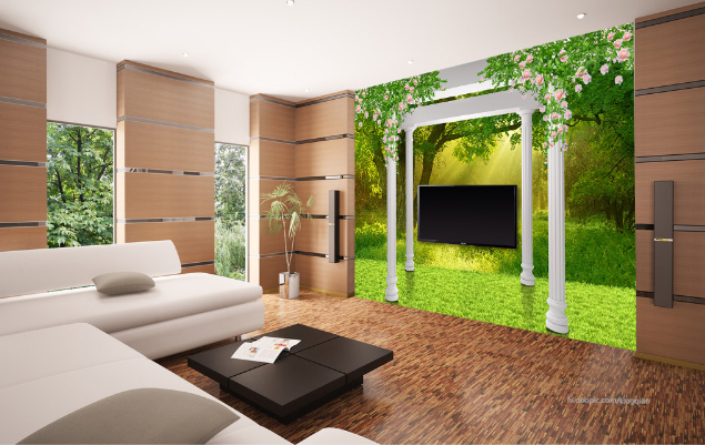 3D Pillar Flower 456 Wallpaper AJ Wallpaper 