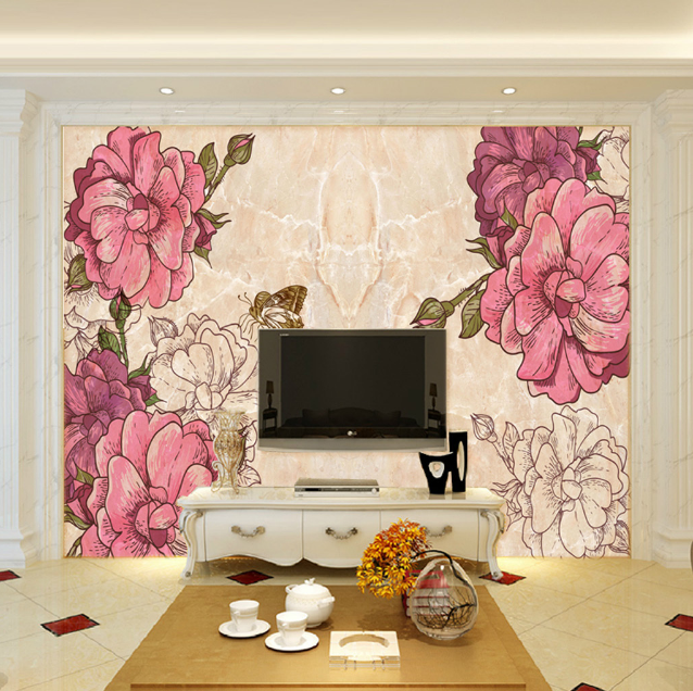 3D Flower Butterfly 440 Wallpaper AJ Wallpaper 