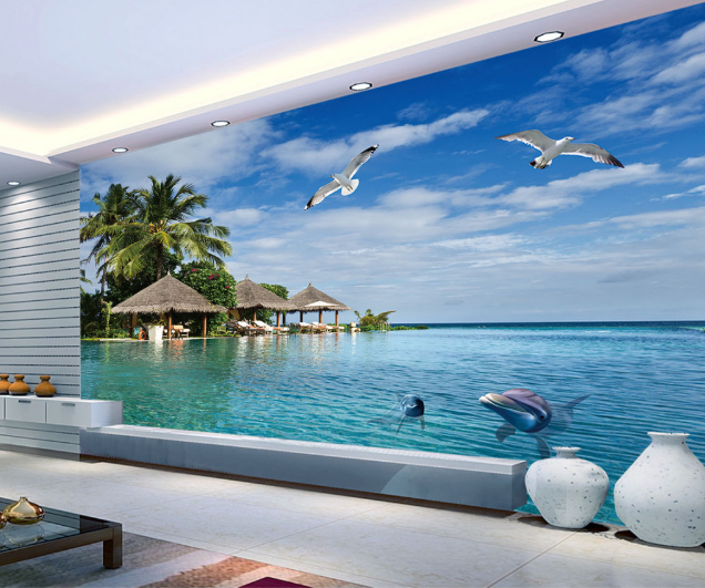 3D Dolphin Bird 433 Wallpaper AJ Wallpaper 