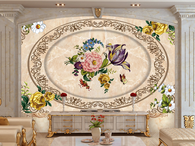 3D Flower Center 362 Wallpaper AJ Wallpaper 