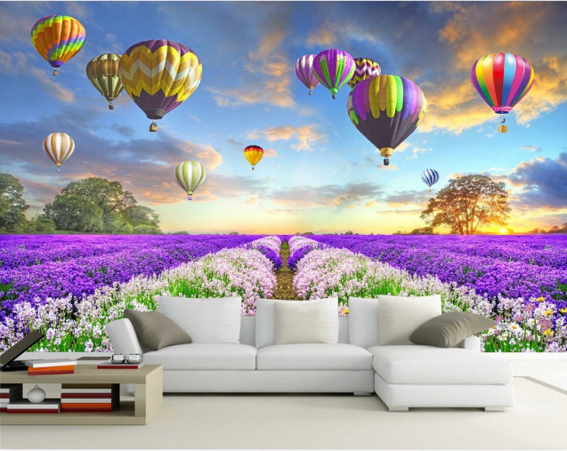3D Lavender Garden 360 Wallpaper AJ Wallpaper 