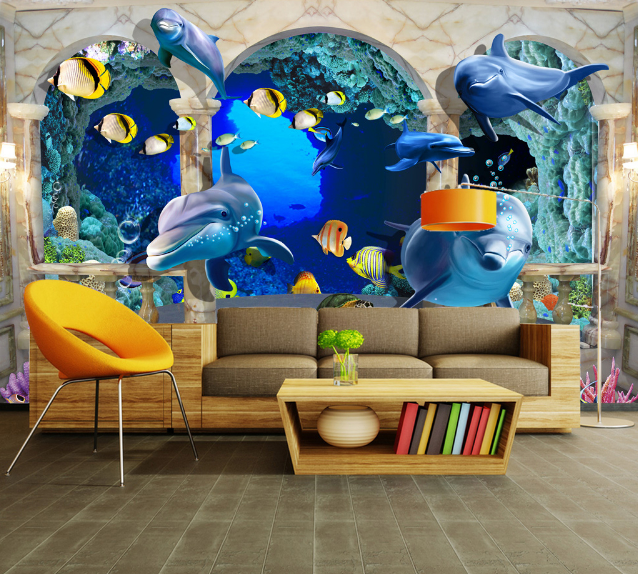 3D Dolphin Fish 347 Wallpaper AJ Wallpaper 