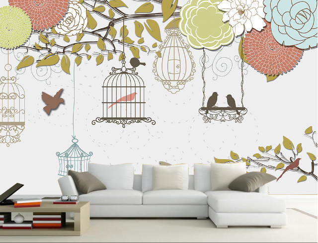 3D Bird Cage 326 Wallpaper AJ Wallpaper 