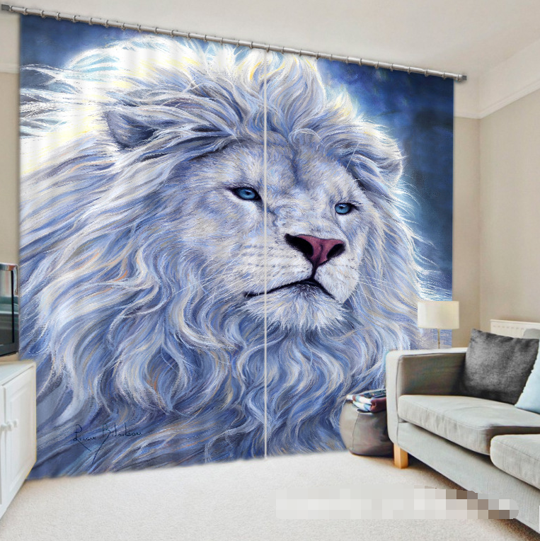 3D Hand Painted Lion 1043 Curtains Drapes Wallpaper AJ Wallpaper 